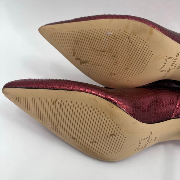Marc Fisher LTD Boots Size 6 Haylian Point Toe Ankle Reptile Print Metallic Heel - Picture 9 of 15